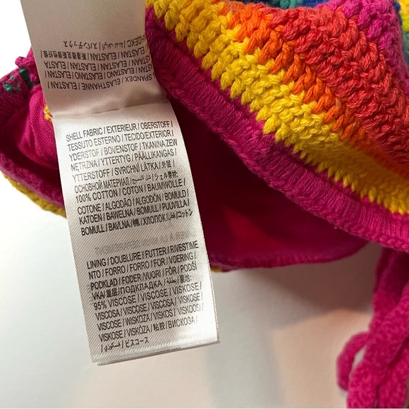 NWT FARM Rio Rainbow Crochet Bikini Top - Picture 8 of 8